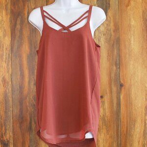 BKE Red Tank Blouse Pink Small